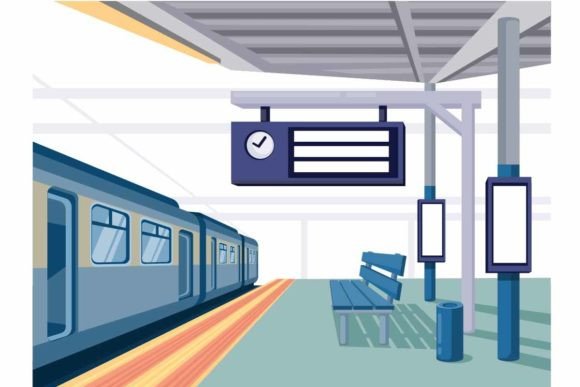 Download Train Station with Billboard Template - Premium Resources