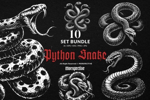 Download 10 Bundle Dark Art Python Snake Skull - Premium Resources