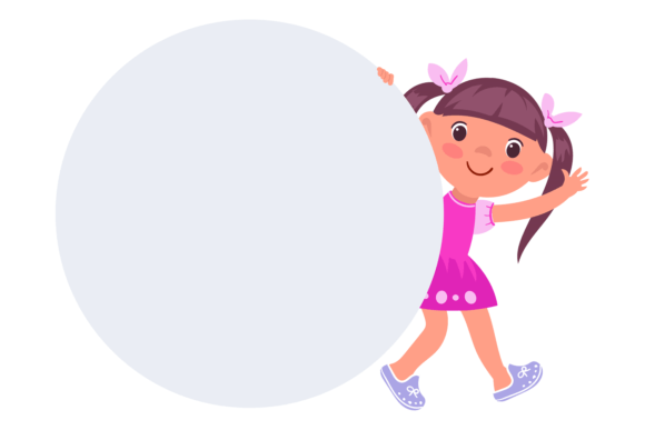 Download Pretty Girl with Round Billboard. Blank - Premium Resources