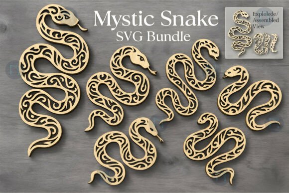 Download Mystic Snake Laser Cut SVG Bundle - Snake Collection