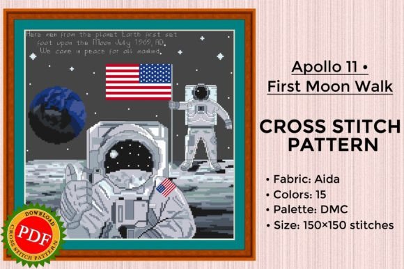 Download Apollo Spacecraft Cross Stitch Pattern - Space Collection