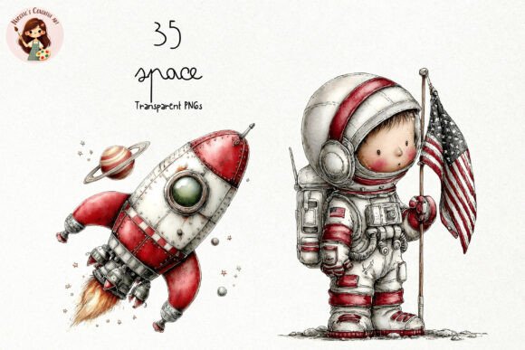 Download Cute Space Storybook PNG Clipart - Space Collection